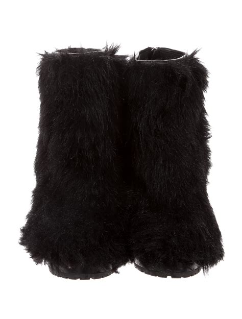 chanel faux fur boots|chanel short boots.